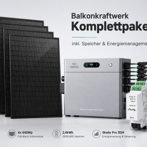 Balkonkraftwerk Komplettpaket inkl. Speicher 2,4 kWh